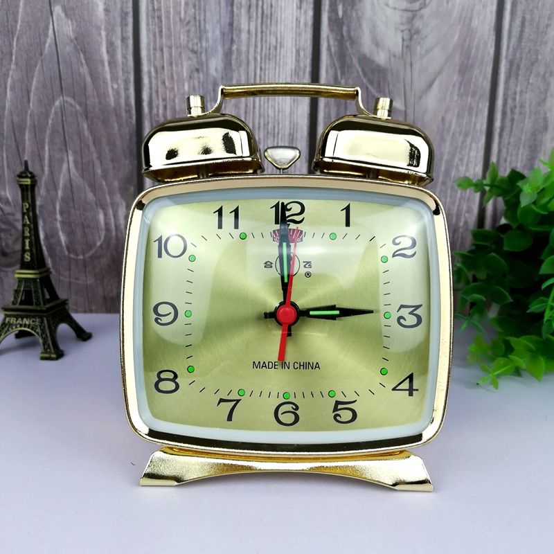 Retro metal table clock